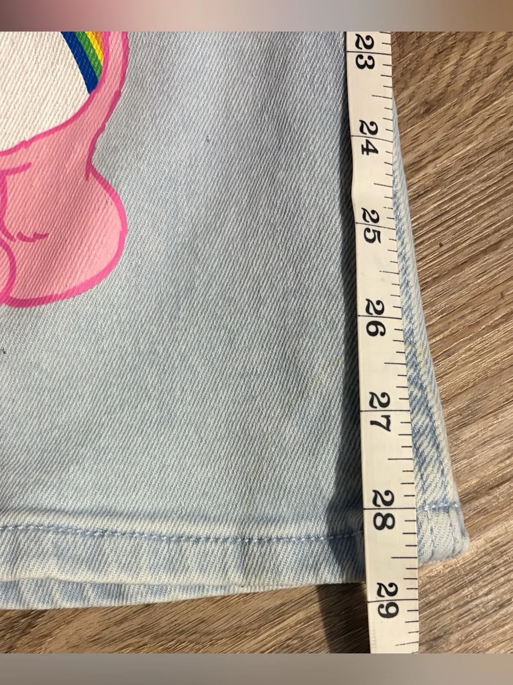 Justice -  Light Wash Jeans with Pink Care Bears Appliqué - Size 16